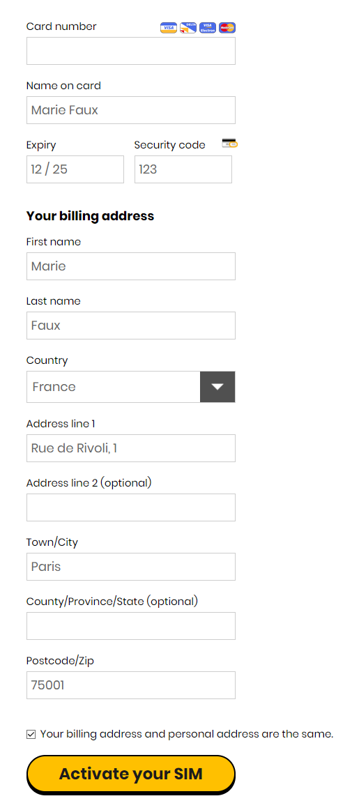 giffgaff tarjeta bancaria activar SIM